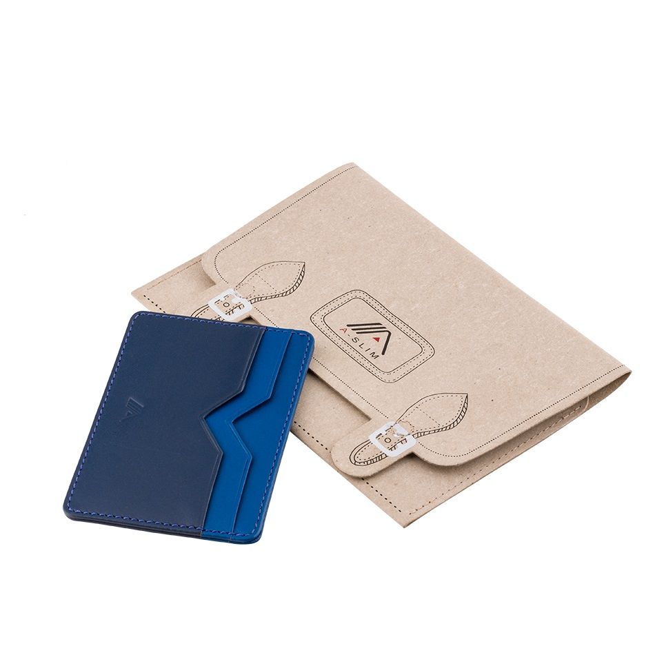 A-SLIM Minimalist Leather Wallet Yaiba - Blue